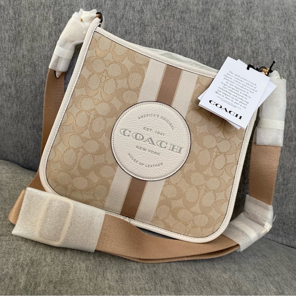 Dempsey File Bag In Signature Jacquard With Stripe And Coach Patch